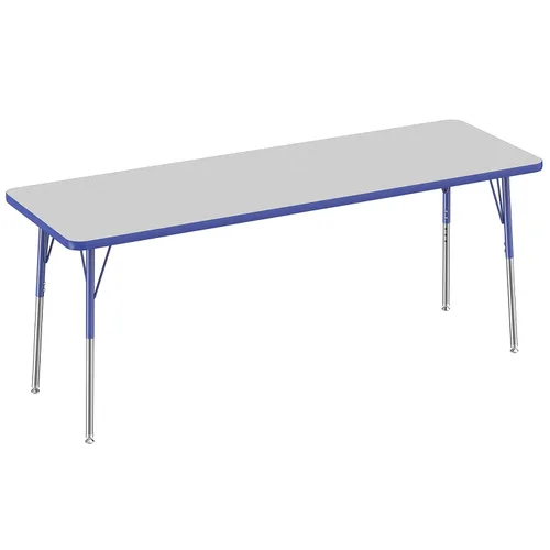 Vista 188 de FDP - Mesa rectangular para actividades escolares y de oficina (24 x 36 pulgadas), patas estándar con deslizadores giratorios, altura ajustable