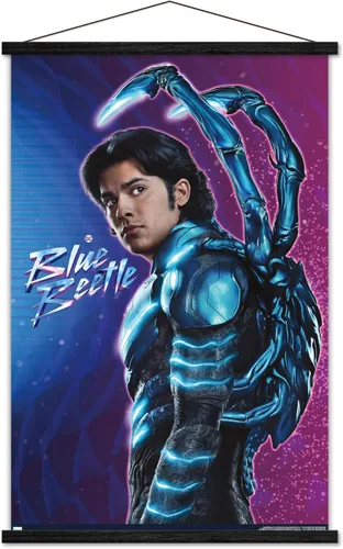 Vista 8 de Trends International DC Comics Movie Blue Beetle - Póster de pared de Jaime Reyes, 14.725 x 22.375 pulgadas, versión enmarcada plateada Versión