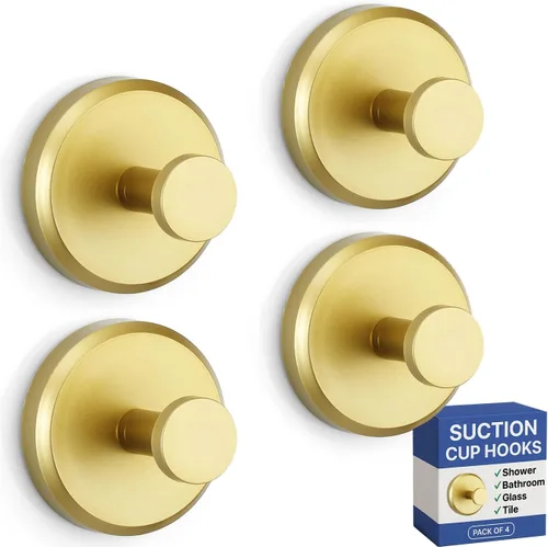 Vista 10 de HOME SO Ganchos con ventosa para toallas de ducha y baño, paquete de 2 – Ganchos de ventosa para colgar toallas, batas y abrigos – azulejos, puerta