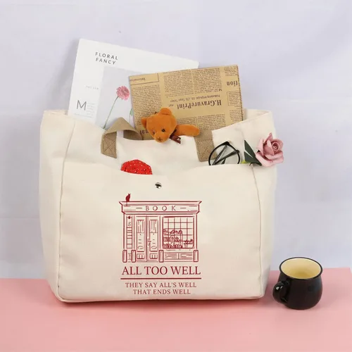 Vista 3 de TOBGBE Bolsa para álbum de cantante – Letra de canción romántica, regalo inspirado en la música, bolsa para amantes de la música, Blanco sucio