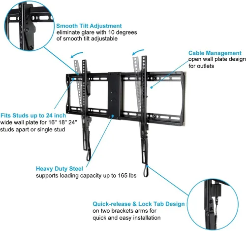 Vista 3 de VideoSecu Mounts - Soporte de pared para TV