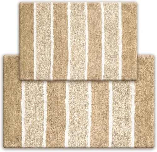 Vista 12 de Alfombra de baño Chardin Home, 100 % algodón, 2 piezas (21 x 34 pulgadas y 17 x 24 pulgada)