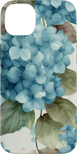 Vista 15 de Watercolor Shabby Chic Blue Hydrangeas Flower Case for iPhone 17
