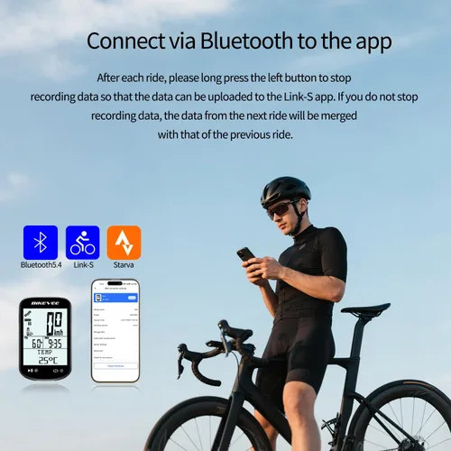 Vista 2 de Paquete GPS inalámbrico para computadora de bicicleta, velocímetro y odómetro, sensor de cadencia, retroiluminación automática y parada automática