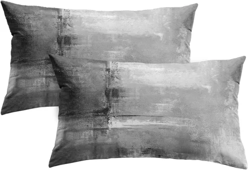 Vista 10 de Britimes Fundas de almohada modernas para decoración del hogar, 16 x 16 pulgadas, juego de 2 fundas de almohada de pintura al óleo abstracta