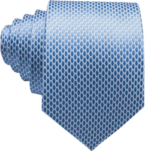 Vista 173 de Barry.Wang Juego de corbatas a cuadros para hombre con pañuelo gemelos de rayas clásicas