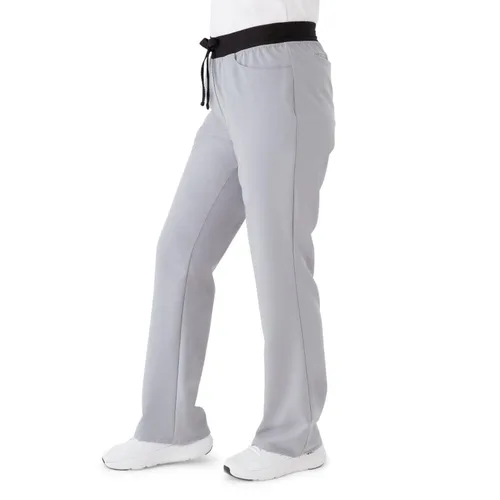 Vista 5 de Pantalón médico costero con siete bolsillos para mujer, color gris, talla S Petite