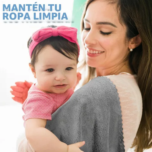 Vista 6 de Mixweer - Paquete de 40 paños para eructos para bebé, 20 x 10, gris claro