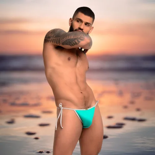 Vista 4 de Pali - Traje de baño sexy para hombre, gay, de primera calidad, tanga, tanga, bronceado, mejillas