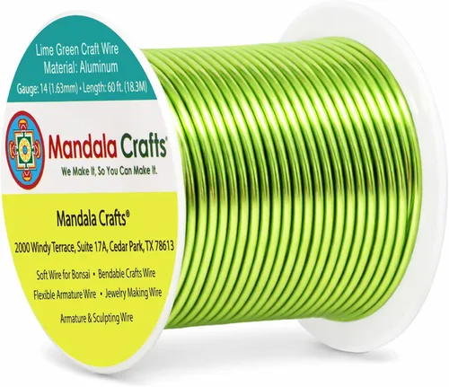 Vista 96 de Mandala Crafts - Alambre de aluminio anodizado de calibre 22 para hacer joyas - 137.2 m de alambre flexible surtido y coloreado - Doble para bonsái