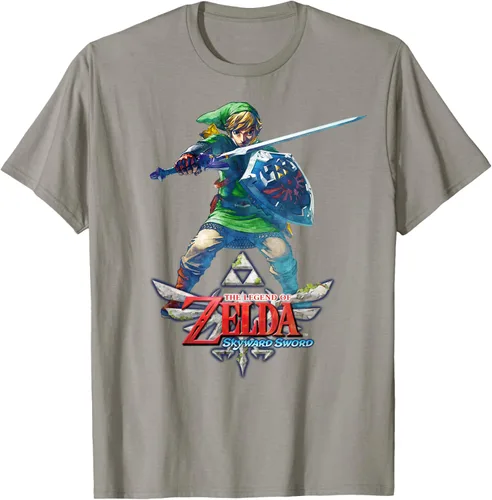 Vista 22 de Camiseta Nintendo Zelda Skyward Sword Link Ready for Battle Negro