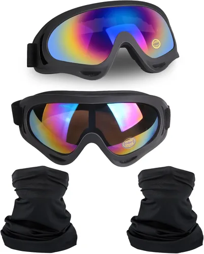 Vista 8 de Gafas para motocross ATV, transparentes, paquete de 2 Motorcycle Motocross, Bike Riding, UTV Off-Road Skiing, Anti-Fog Dustproof
