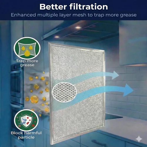 Vista 3 de Paquete de 2 filtros de grasa 97006931 BP29 NY NV compatibles con filtro de ventilador de campana Broan Nutone 1172137 5-3078 88150 99010121 C88150