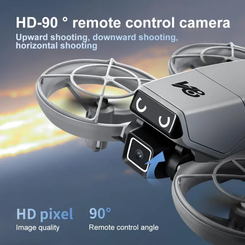 Vista 6 de Mini dron RC con cámara, hecho de material ABS duradero y con un diseño de hélice de protección completa para reducir eficazmente los riesgos