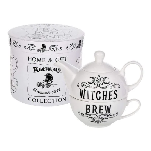 Vista 4 de Alchemy Gothic ATS3 6.5 pulgadas Crescent Witches Brew Hex Tea para un juego en blanco y negro