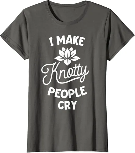 Vista 9 de Camiseta divertida de terapia de masaje I Make Knotty People Cry, Negro, S
