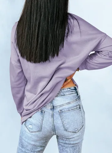 Vista 4 de Dokotoo Sudadera casual con cuello redondo para mujer, holgada, suave, de manga larga