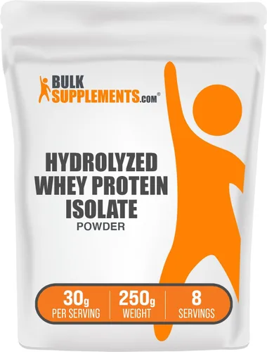 Vista 8 de BulkSupplements.com Polvo de proteína de suero hidrolizado aislado - Proteína de suero aislado - Sin sabor y sin gluten, 30g por porción, 500g