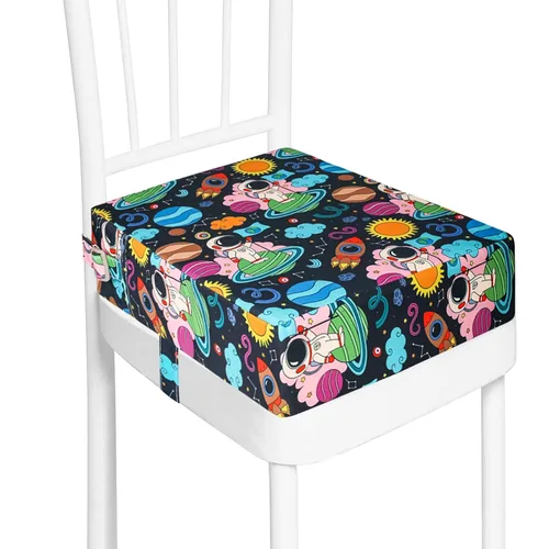 Vista 13 de Asiento elevador para niños pequeños para silla de cocina, mesa de comedor, lavable, grueso, resistente, silla elevadora portátil para niños