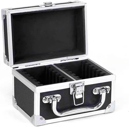 Vista 5 de Ursae Minoris Elite - Caja de aluminio negra para 12 portamonedas de estilo certificado o certificado NGC, PCGS, ANACS, Elite, Lighthouse, BCW Negro