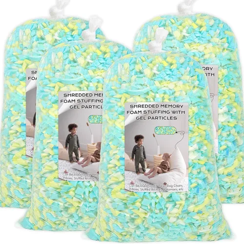 Vista 12 de Relleno para saco de boxeo de 5 libras, relleno de frijoles para almohada y puf, relleno de espuma viscoelástica triturada, relleno para saco