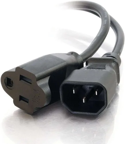 Vista 4 de C2G Legrand C12 IEC a C14 - Cable de alimentación IEC de 18 AWG, cable de extensión largo negro, repuesto de cable de alimentación de 15 pies, 1
