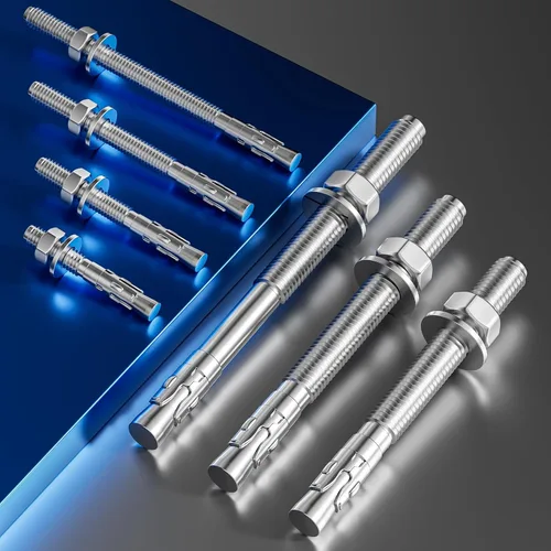 Vista 5 de Wensilon 5 piezas sujetadores estándar de 1/2x2-3/4 pulgadas, anclajes de cuña de acero inoxidable 304 para servicio pesado para cemento y hormigón