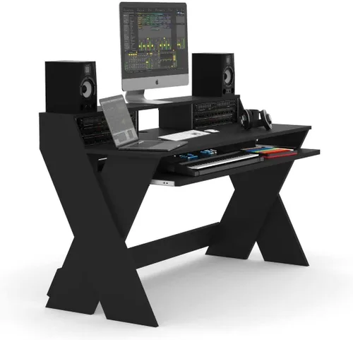 Vista 4 de Glorious Sound Desk Pro Estación de Trabajo de Estudio Profesional en Negro