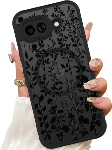 Vista 13 de ZIYE Funda magnética para Google Pixel 9 Pro XL de 6.8 pulgadas [compatible con MagSafe] funda de policarbonato duro y TPU suave con flor de cerezo