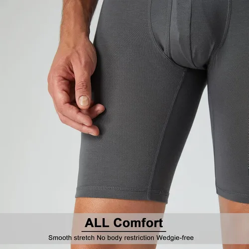 Vista 3 de Natural Feelings Calzoncillos tipo bóxer de modal para hombre, 9 pulgadas, de pierna larga, paquete