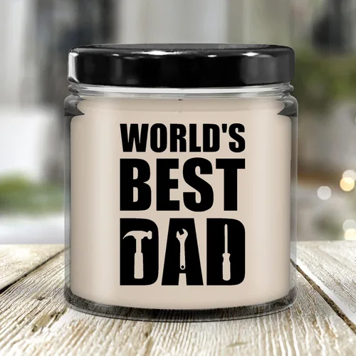 Vista 3 de Vela Best Dad Ever, Worlds Best Dad, Dad Tools Candle, Vela divertida del día del padre, Regalo para papá, Vela divertida para papá, CDF002