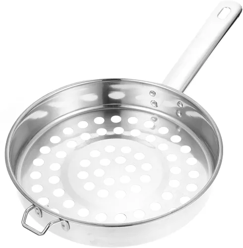 Vista 10 de UPKOCH Colador de acero inoxidable de agujero grande de 10.82 x 7.87 pulgadas, cuchara de filtro de malla para cocinar mariscos, verduras, olla