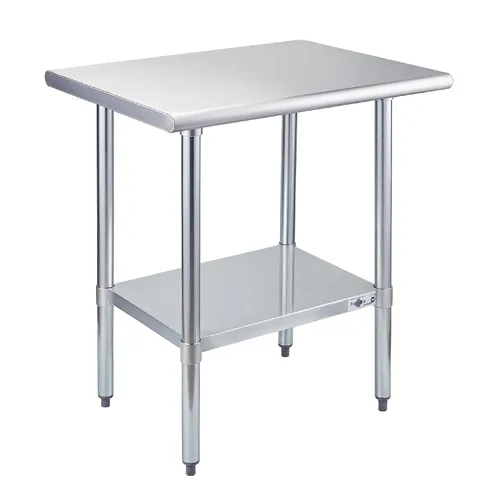 Vista 10 de Profeeshaw mesa de trabajo, de uso comercial, de acero inoxidable NSF con protector contra salpicaduras y estante inferior, para cocina, restaurante