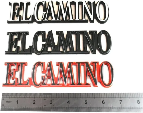 Vista 5 de 2 piezas para El Camino 1978-1987, emblema de panel de cuarto de panel, placa de identificación 3D, repuesto para El Camino (negro brillante)