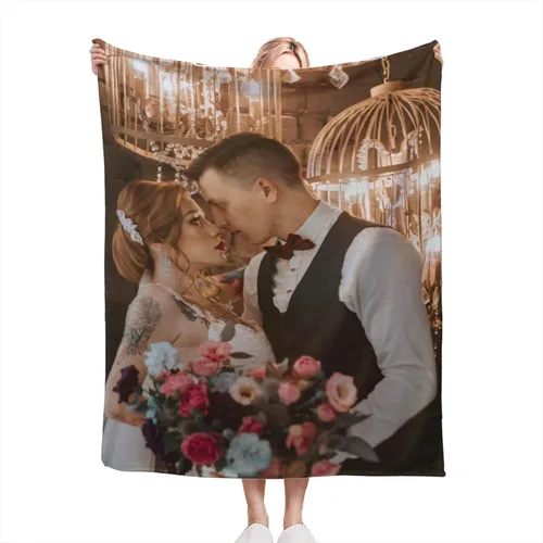 Vista 23 de Manta personalizada con texto fotográfico, manta de imagen personalizada para bebé, madre, padre, adultos, amigos, amantes, regalo personalizado