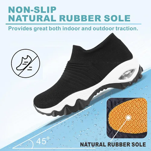 Vista 2 de ENOSKY Zapatos anchos para mujer, zapatos antideslizantes para mujer, zapatos de soporte de arco para mujer, zapatos deportivos hipersuaves