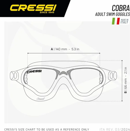 Vista 4 de CRESSI Máscara de natación cómoda para adultos ideal para la piscina y para el mar - Cobra XP: hecho en Italia