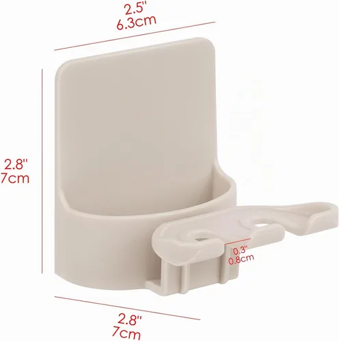 Vista 2 de 2 soportes autoadhesivos para cepillos de dientes montados en la pared, gancho para cepillos de dientes a prueba de agua, 3 en 1 con soporte