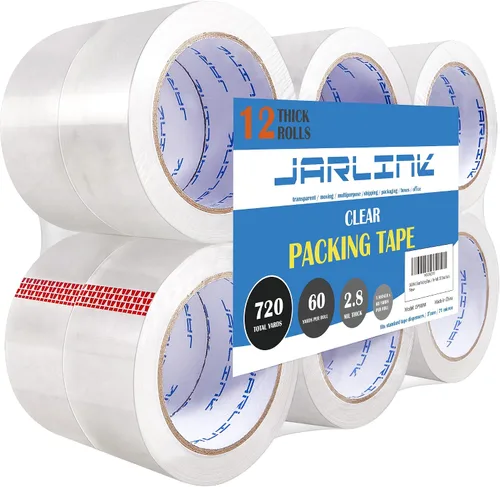 Vista 8 de JARLINK Cinta de embalaje transparente de 6 rollos, cinta de embalaje