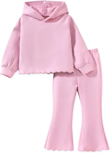 Vista 18 de Aalizzwell Conjunto de sudadera para niña pequeña 2-5T Rosa