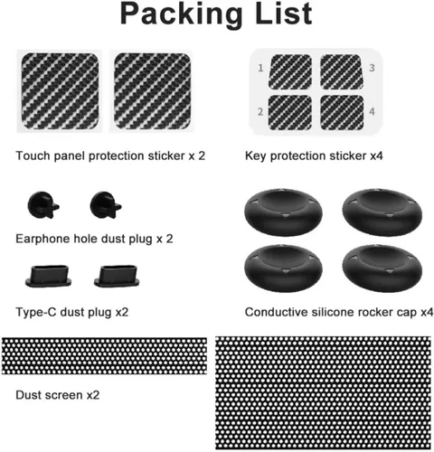 Vista 6 de Kit de accesorios 16 en 1 para plataforma de vapor 2 adhesivos de protección para panel táctil 4 adhesivos de protección para llaves 2 tapones