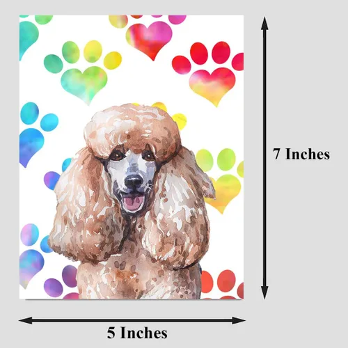 Vista 2 de Tarjeta de felicitación de perro caniche real, tarjeta para esposa, marido, novio, novia, perro, mamá, papá, tarjeta para él, su amigo, hermano