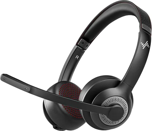 Vista 7 de JIAMQISHI Auriculares Inalámbricos con Cancelación de Ruido AI y Micrófono Bluetooth - Auriculares Bluetooth V5.2 con Dongle USB y Micrófono