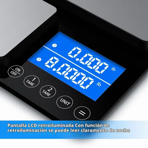 Vista 5 de Diyife - Báscula de cocina de doble plataforma de 0.001 oz/33 libras, báscula de alimentos de acero inoxidable de 9.4 pulgadas con dos precisiones