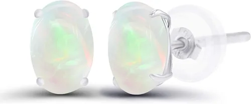 Vista 53 de Aretes ovalados de plata de ley 925 maciza chapados en oro de 0.236 x 0.157 pulgadas con piedra natal genuina para mujer Aretes de tuerca Amatista