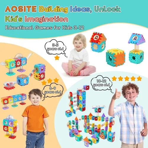 Vista 2 de AOSITE 234 PCS STEM Marble Run Building Learning Toy Kid Gift