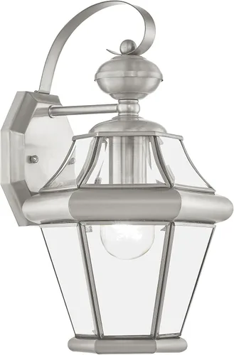 Vista 11 de Livex Lighting 2161-04 Farol de pared para exteriores con pantallas de vidrio biselado transparente, color negro