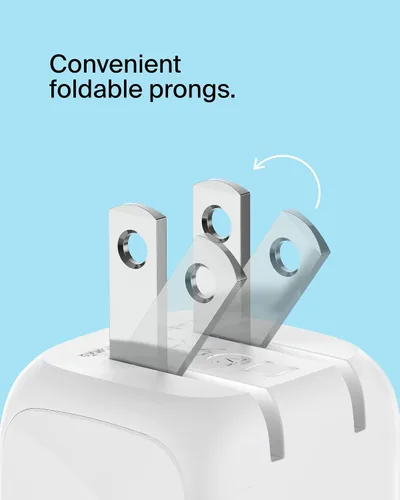 Vista 5 de Belkin Bloque de carga compacto de 20 W, carga rápida USB-C: Apple iPhone 17, Air, Pro, Pro Max, Samsung Galaxy S25, iPad, AirPods, Apple Watch