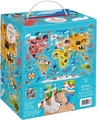 Vista 2 de Puzzlove Animals of The World (60 piezas) Rompecabezas de 4+ piso