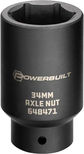 Vista 8 de Powerbuilt 647076 - 647076 - Toma de tuerca de eje de 1.142 in, punta extra profunda, quitar tuercas del eje del eje de la rueda delantera, orificio